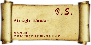 Virágh Sándor névjegykártya