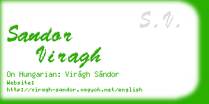 sandor viragh business card